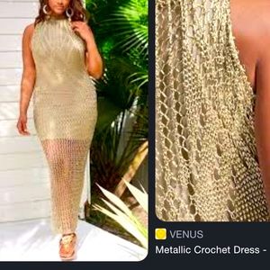 Metallic Crochet Dress PLUS SIZE 3X